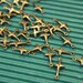 50 pcs - Antique Brass Cross Charms Connectors with 2 holes - 6.5 x 13.5mm - small