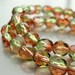 Czech Glass Beads 6mm Two Tone Red / Olive Faceted Rounds - 12 Pieces