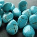 Turquoise Beads 20 x 15mm Turquoise Shiny Smooth Teardrop Briolettes - 4 Pieces