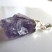 Raw Amethyst Pendant 35mm Purple Rock Pendant w/Silver Dipped Top & Bail - 1 Piece