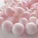 Shell Pearl Beads 10mm Lustrous Baby Pink Smooth Rounds - (Last 8 Pieces)