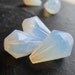 Czech Opalite Glass Teardrop Beads 20 x 12mm Brilliant Iridescent Clear White Faceted Briolette - 6 pieces