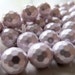 Shell Pearl Beads 10mm Lustrous Lilac Purple Micro Faceted Rounds - 8 inch Strand