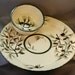 Stoneware Pottery Pinecone Plate and Bowl Set 12PCPB1
