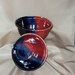 Stoneware Pottery Navy and Raspberry Serving Bowl Set 11BOWL8