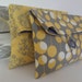 READY TO SHIP Set of 3 Bridesmaid Bags in Amy Butler Fabrics - Yellow and Gray Wedding - Bridemaids Clutches