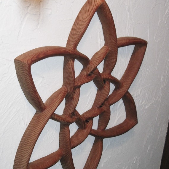 Double Trinity Knot Wood Carved Celtic Knot Basic Triquetra