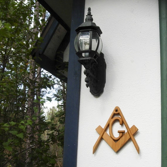 Masonic Symbol-Freemasonry-Wood Carved Compass and Square