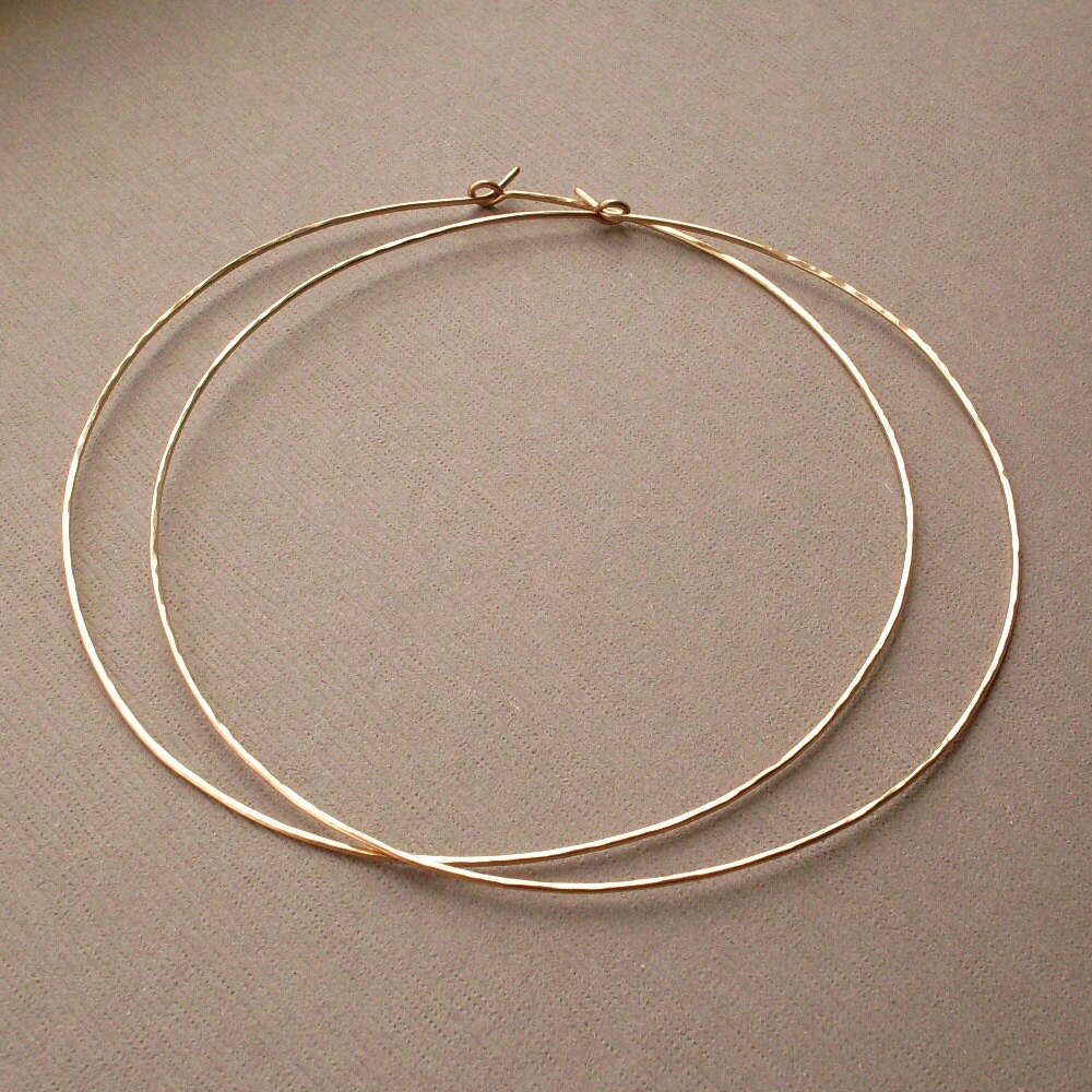 EXTRA LARGE 3 Gold Hoops 14KT Gold Filled Hoops