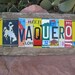 VAQUERO Spanish buckaroo cowboy horse bronco recycled upcycled license art plate sign tomboyART