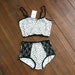 Retro Bra & Panties Set.Retro undies set.Black and white lingerie set. high waist undies.pin up lingerie.pinup underwear.MADE TO ORDER