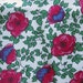Vintage Pink Red Floral Print Fabric 2 yards
