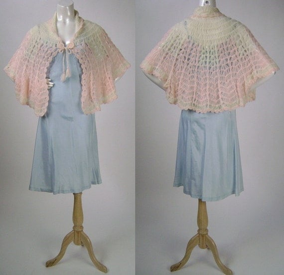pattern bed crochet jacket 1920s / Shrug / Knit Sweater Hand Hand Jacket Teens early / Bed /