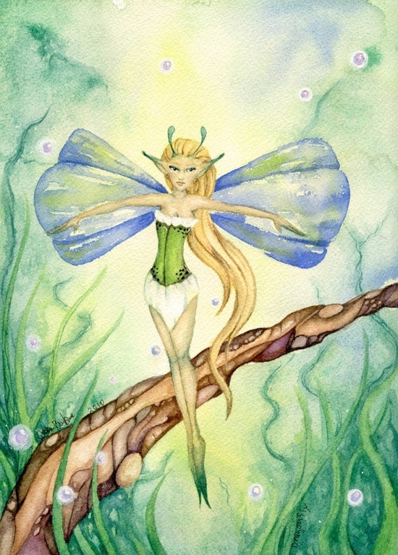 Items similar to Fantasy Art Original Watercolor Painting - 9x12 ...