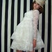 60s Wedding Dress Short Ivory Tulle Sequins Lace Small S Medium M Vintage Long Sleeve