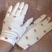 Vintage 50s Pink and White Floral Embroidered Short White Gloves, Hansen 7
