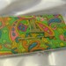 Vintage 60s Mod Pink & Green Paisley Fabric Checkbook Cover, in Plastic Bank Promotion Case
