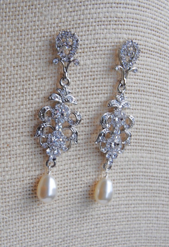 Filigree Bridal Chandelier Earrings