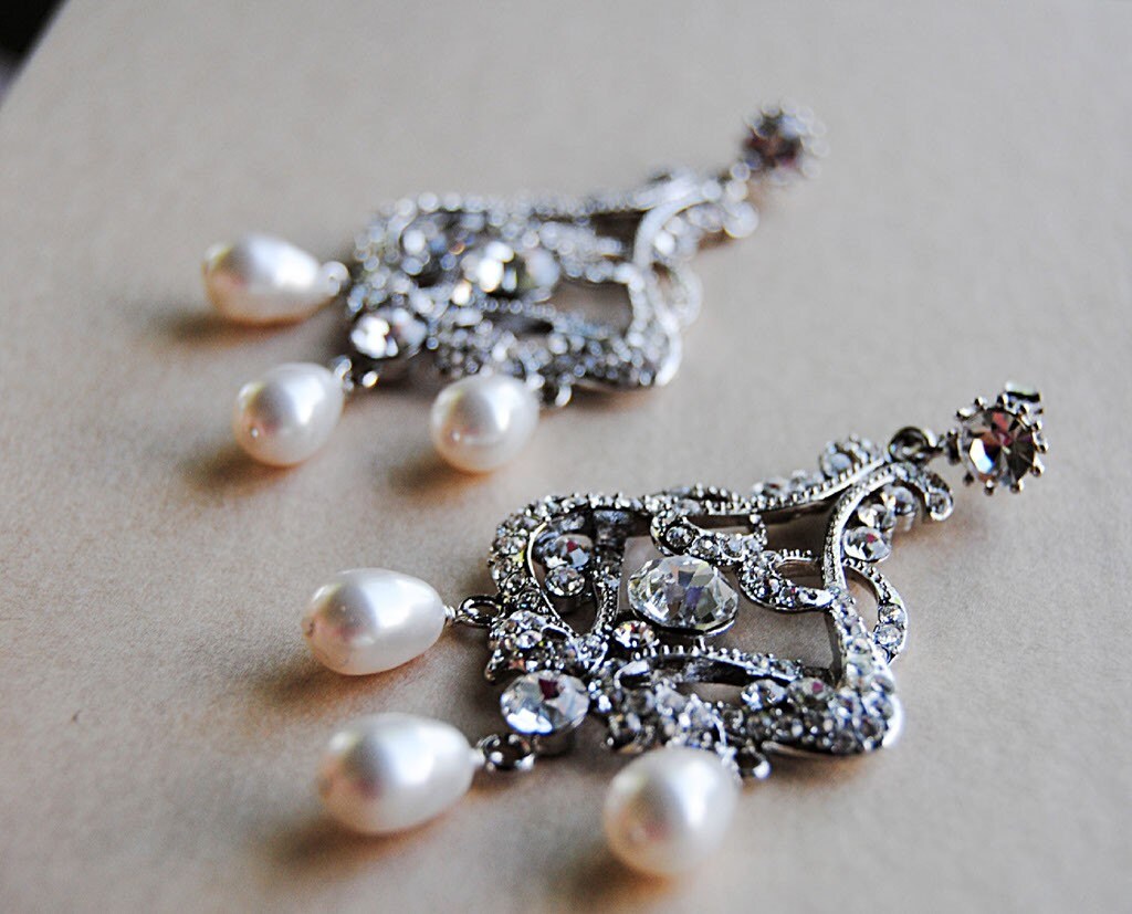 CLEARANCE Bridal Chandelier Earrings made with Swarovski