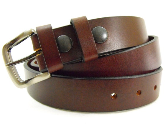 1 1/4 belt men women genuine brown leather made in USA 32mm