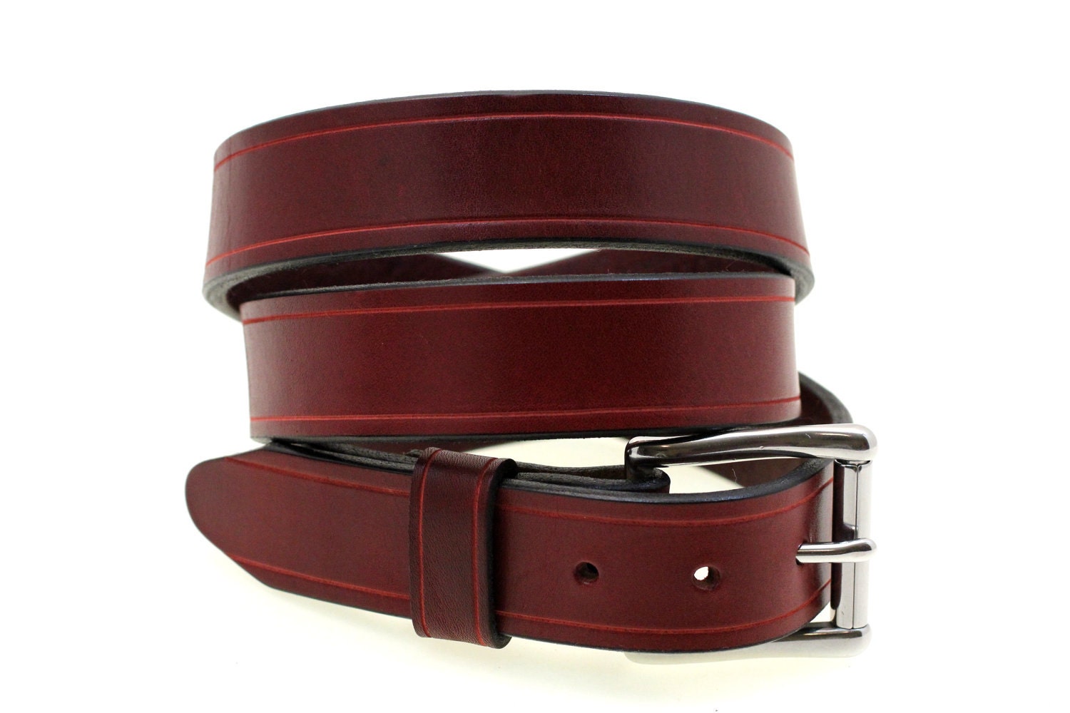 Men Or Women's 1 1/2 Burgundy Latigo Leather Belt