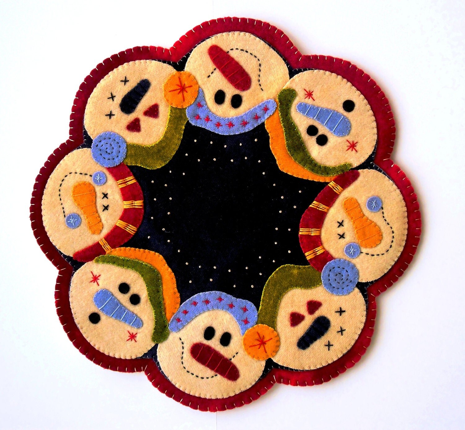 PAPER PATTERN Primitive Folk Art Wool 14 Applique
