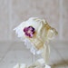 STEPHANIE- Yellow and Purple Flower Newborn Fabric Bonnet Lace. Vintage Style. Baby Girl. Photo Prop.