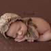 THOMASINA- Floral Newborn Fabric Bonnet. Vintage Style. Photo Prop. Baby Girl