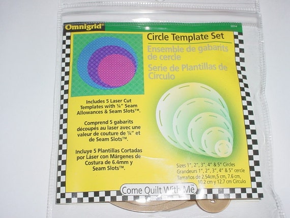 QUILTING CIRCLE TEMPLATES by Omnigrid for quilting sewing and