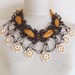 Crochet necklace / orange-brown mixed,multicolor, romance ,spring / mothers day