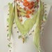 Tringle Pistachio Green -Pear Yemeni Oya Cotton Scarf .,authentic, romantic, elegant, fashion