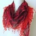 Tulle Fabric Fringed Guipure Scarf-Gift ..shawl,authentic, romantic, elegant, fashion