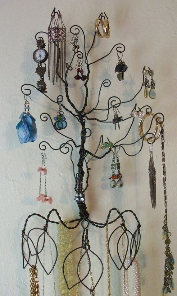 Items similar to Wire Wall Mount Earring Necklace Jewelry
