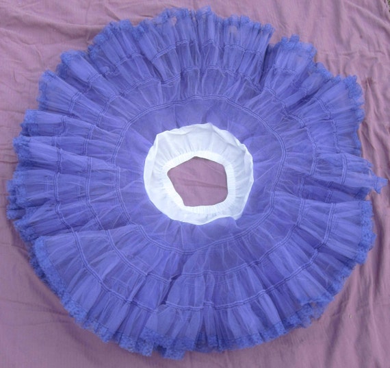 Vintage SUPER POOFY Purple Tulle Crinoline Slip for