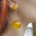 Vintage 1960's Mod Gold Dangle Bubble Earrings - Pierced Ear Retro Baubles