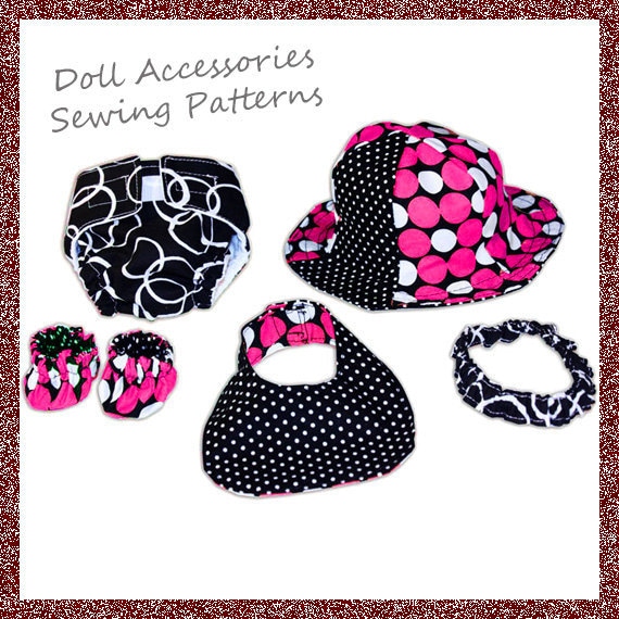 Baby Doll Accessory Sewing Pattern COMBO INSTANT DOWNLOAD