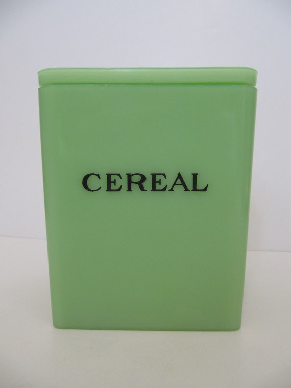 Jadeite Jadite Glass Cereal Canister