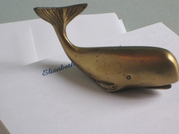 Vintage Brass Whale Paperweight