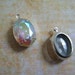 Vintage Aurora Borealis Oval Glass Jewels 18x13mm with Silver Setting, Foiled Backs (2)