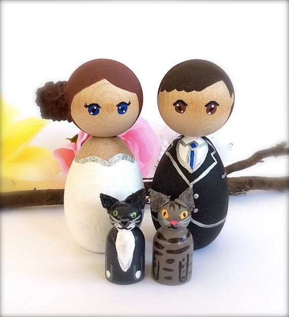 Items similar to WEDDING CAKE TOPPERS with 2 Pets Bride