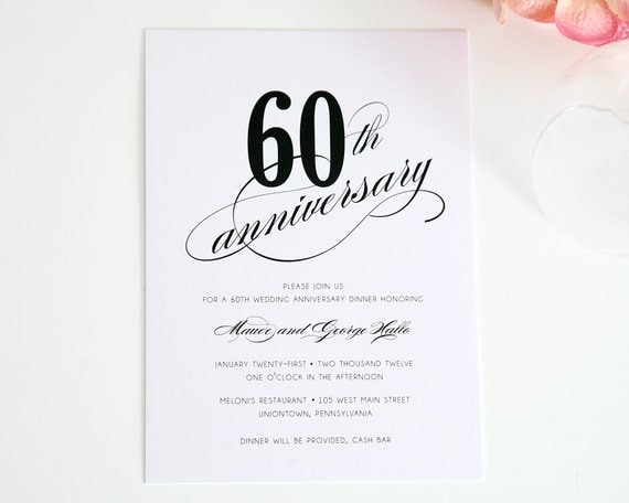 wedding printing invitations paper for Wedding Wedding 60th   Invitation  Anniversary  Anniversary