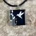 Hummingbird Glass Tile Pendant with chain or cord