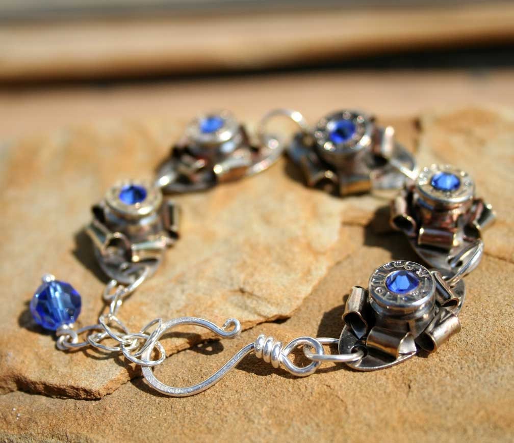 Silver Bullet Bracelet with Nickel Plated Luger 9mm by sundaycreek