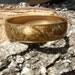 SALE .....Gold tone Bangle Bracelet with Engraved Flower pattern