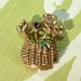 Goldette Basket Brooch with stickpin Flowers