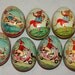 7 Easter Eggs made in Switzerland tin litho