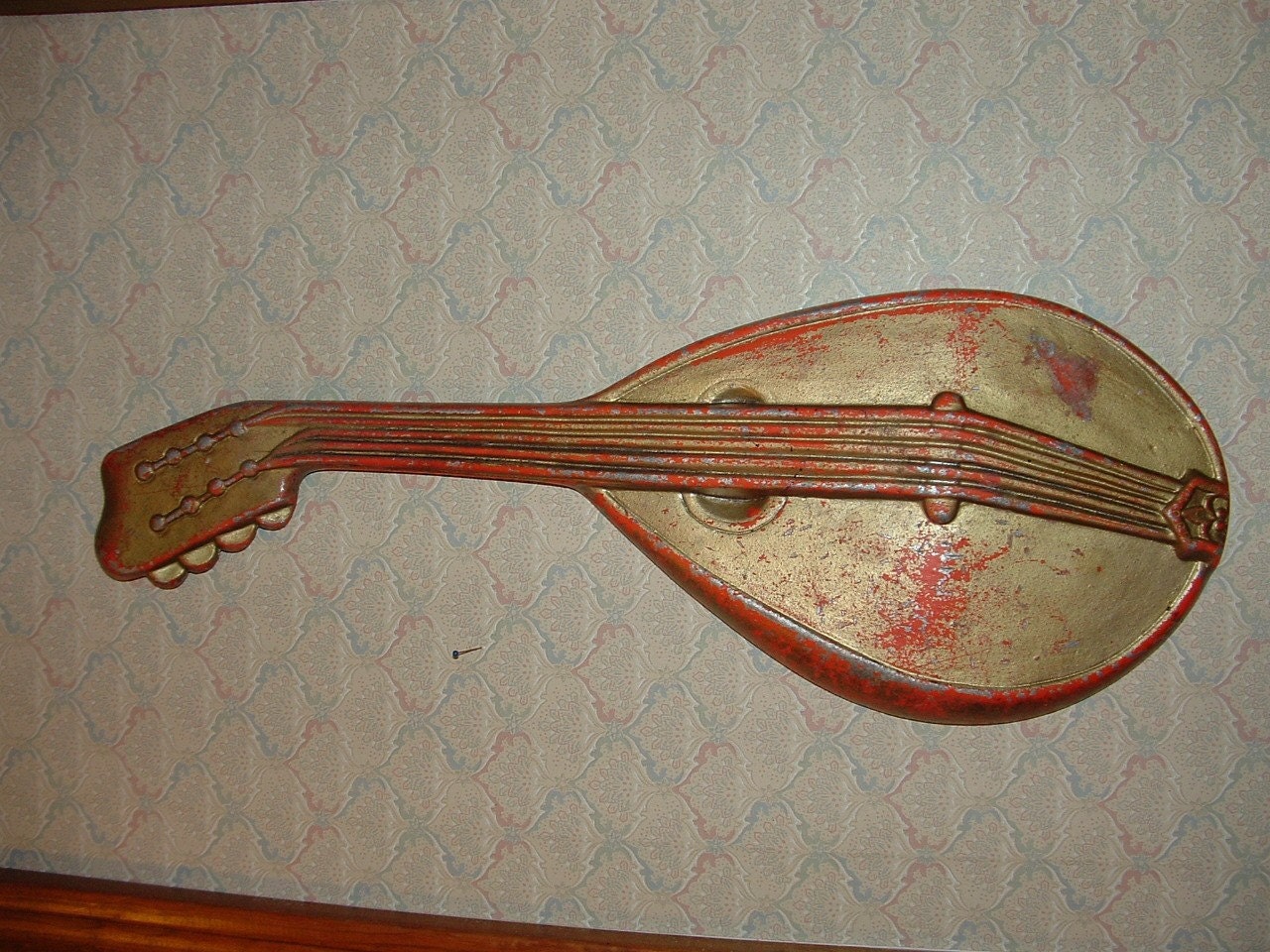 SALE......1970s Mandolin Wall Decor Cast metal Music Room