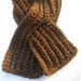 Brown Ribbed Neckwarmer - Unisex with Slit