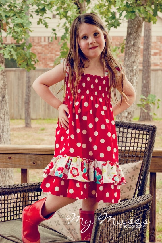 Girls Maxi Dress PDF 3 strap & hem options and a skirt size