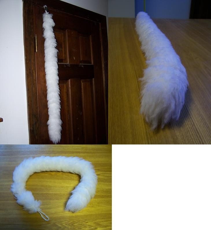 Furry White Cat Tail
